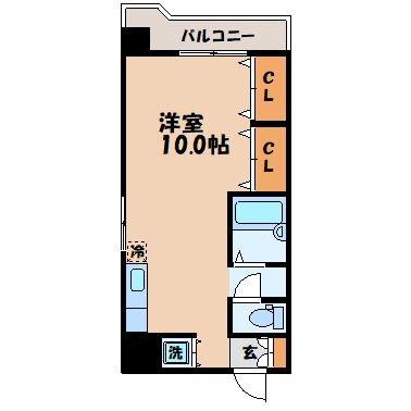 キャスティール五島町(ワンルーム/10階)の間取り写真