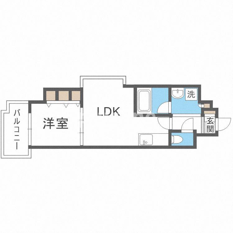アーデン四ツ橋プライマリーワン(1LDK/6階)の間取り写真