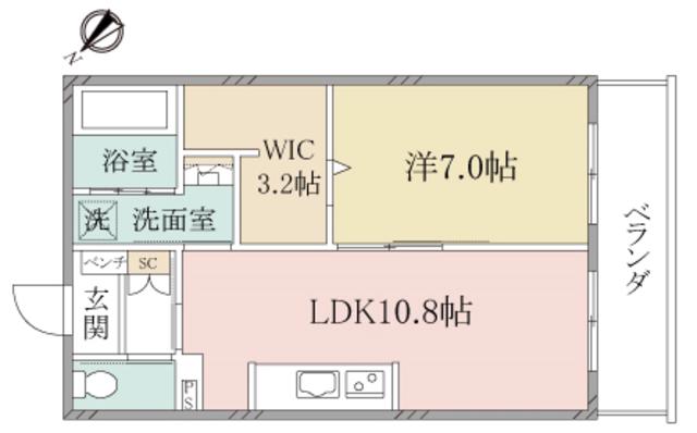 ヘーベルヴィレッジつつじヶ丘CASA BELLUCE(1LDK/3階)の間取り写真