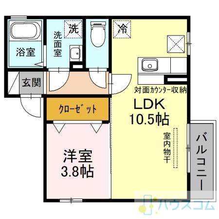 リンデンバウムB棟(1LDK/1階)の間取り写真
