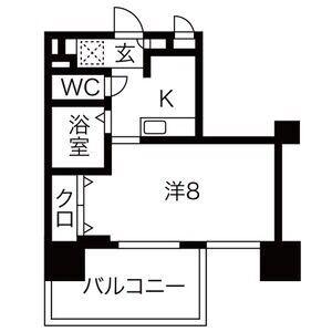 パルティール上前津(1K/5階)の間取り写真