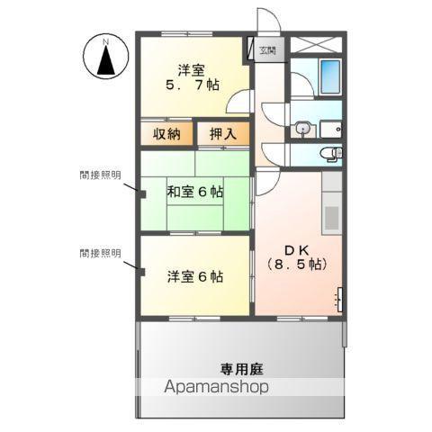 メゾン ベルジュール(3DK/1階)の間取り写真