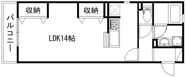 グラデーション(ワンルーム/1階)の間取り写真