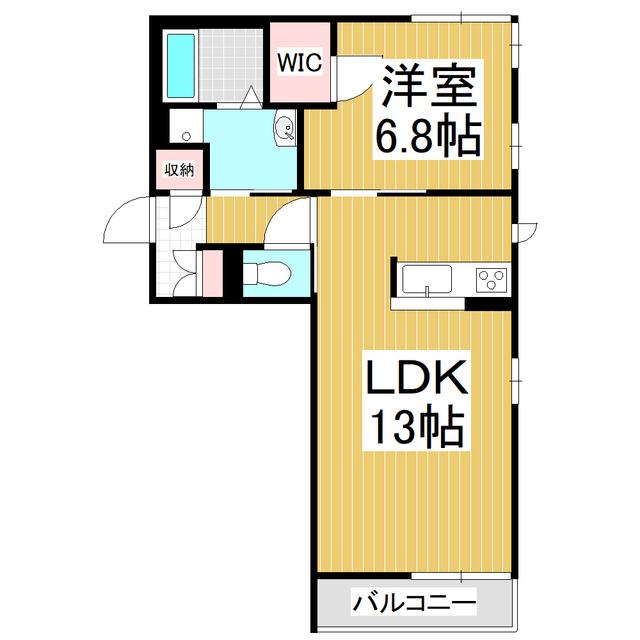 アートタウン(1LDK/2階)の間取り写真