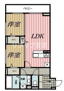 D-ROOM末広I(2LDK/2階)の間取り写真
