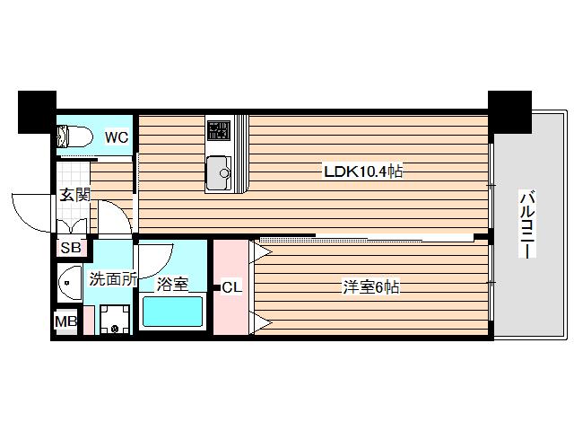 DIMUS福島(1LDK/11階)の間取り写真