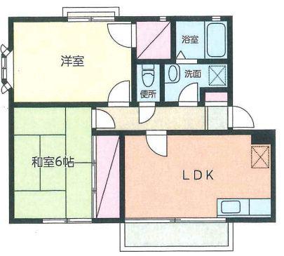 ノーブルタウン高美(2LDK/2階)の間取り写真