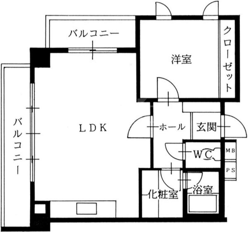 プライムモア藤崎(1LDK/4階)の間取り写真