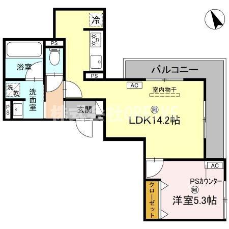 CHAINON(1LDK/3階)の間取り写真