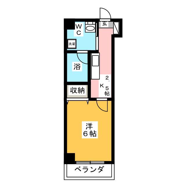 ランドワールド中川9号館(1K/2階)の間取り写真