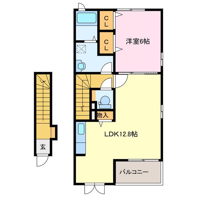 T-ZONE(1LDK/2階)の間取り写真