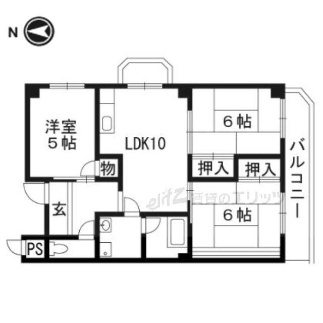 ローズコーポ沢良宜(3LDK/1階)の間取り写真