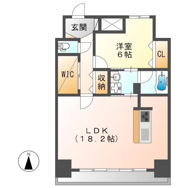 ポルタニグラ大須(1LDK/11階)の間取り写真