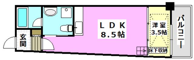 STADION(1LDK/2階)の間取り写真