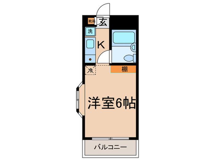 シーモス武蔵新城(1K/4階)の間取り写真