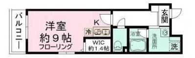 レオ伍拾八番館(ワンルーム/4階)の間取り写真