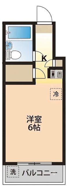 所沢興亜パレス6(ワンルーム/1階)の間取り写真