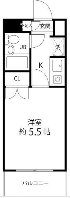 マイルストン東久留米(1K/5階)の間取り写真