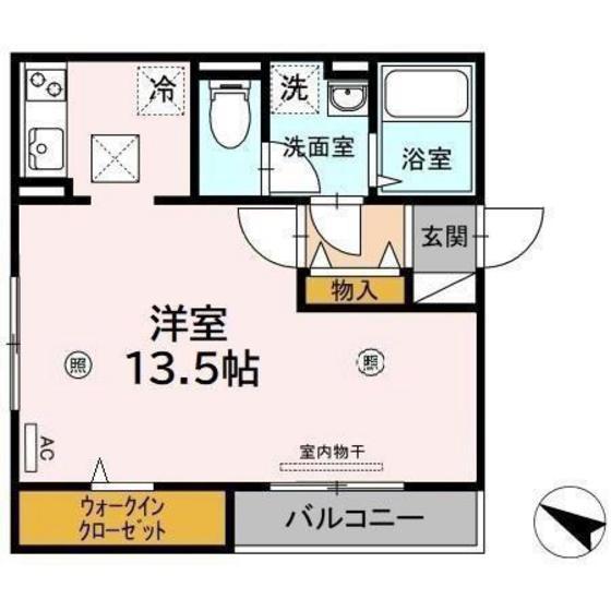 フォレスト・コート(ワンルーム/1階)の間取り写真