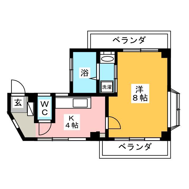常盤台フジハイツ(1K/3階)の間取り写真
