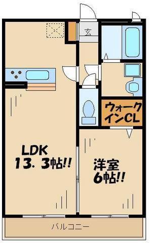 ディーブローク(1LDK/1階)の間取り写真
