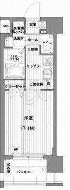 サヴォイ・スタジオスイーツ(1K/12階)の間取り写真