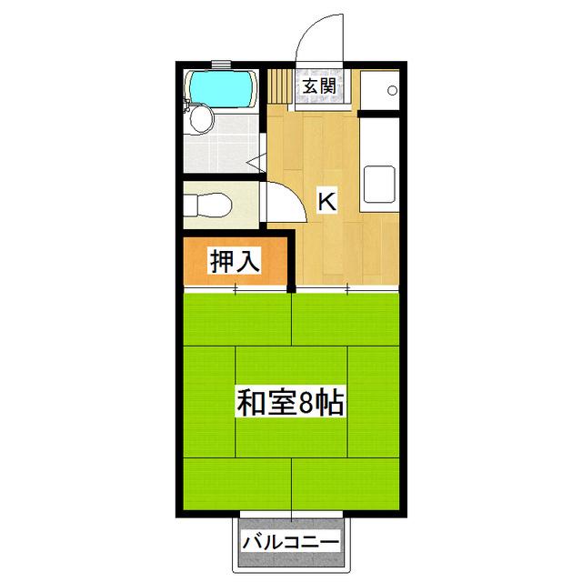 セントラル渡辺(1K/2階)の間取り写真