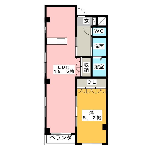 グランディール(1LDK/2階)の間取り写真