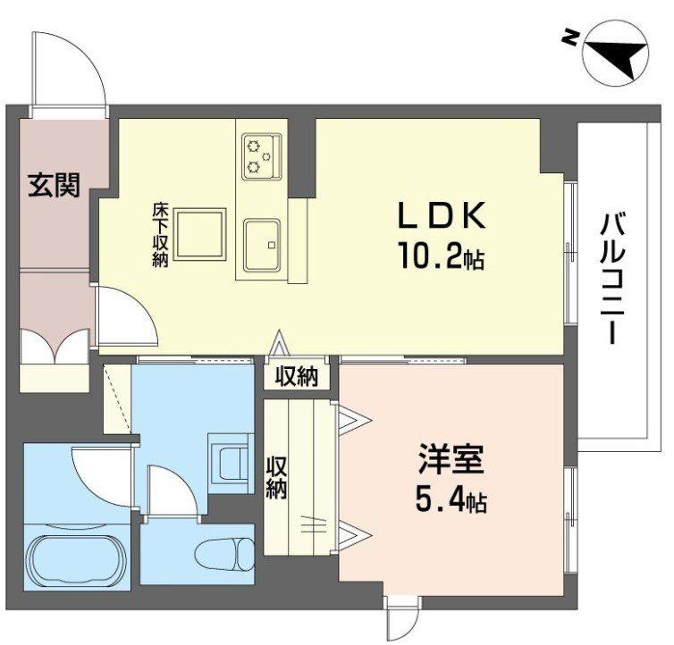 アドバンス(1LDK/1階)の間取り写真