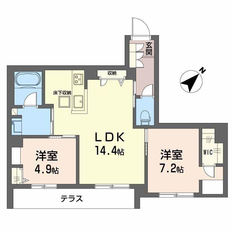 シャーメゾン ペイ ドゥ レーヴ(2LDK/1階)の間取り写真