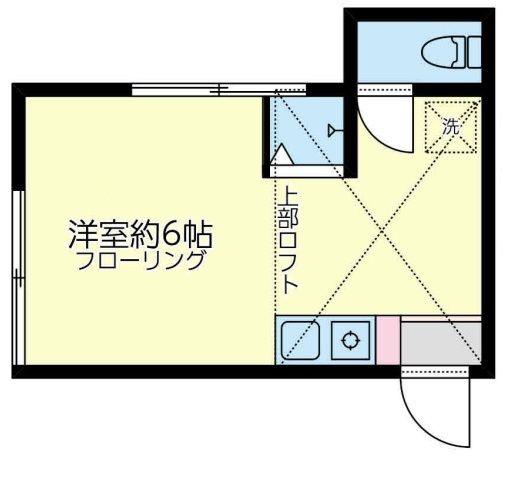 エルハイム鶴見(ワンルーム/1階)の間取り写真