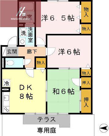 MSクレアール(3DK/1階)の間取り写真