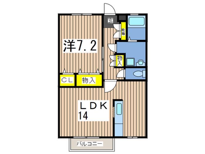 プランベ-ル泉(1LDK/2階)の間取り写真