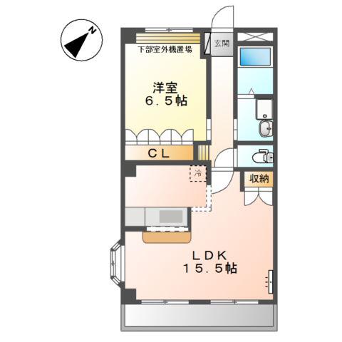 ララパルーザ(1LDK/3階)の間取り写真