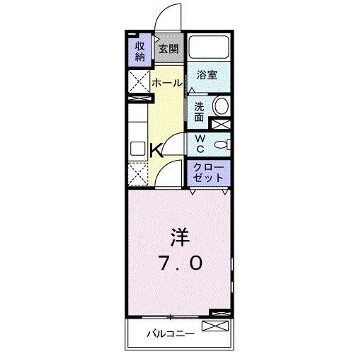 サンフラワー(1K/2階)の間取り写真