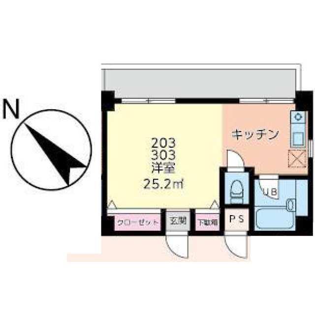 ベラルーサ11番館(ワンルーム/2階)の間取り写真