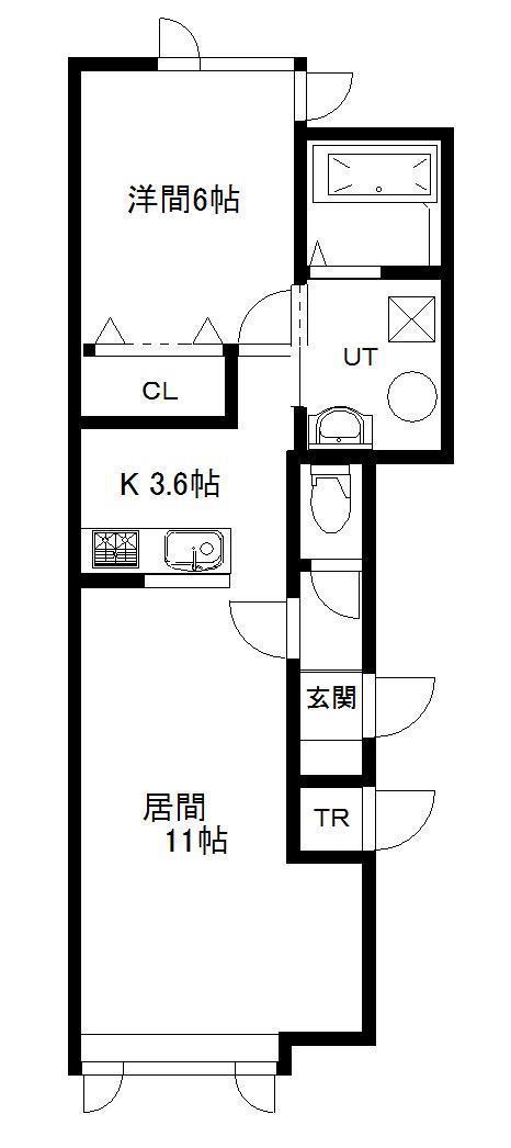 ACID(1LDK/1階)の間取り写真