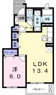 Nゲート II(1LDK/1階)の間取り写真