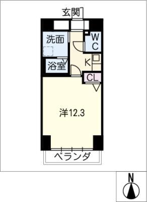 SUNVICC大曽根(1K/3階)の間取り写真