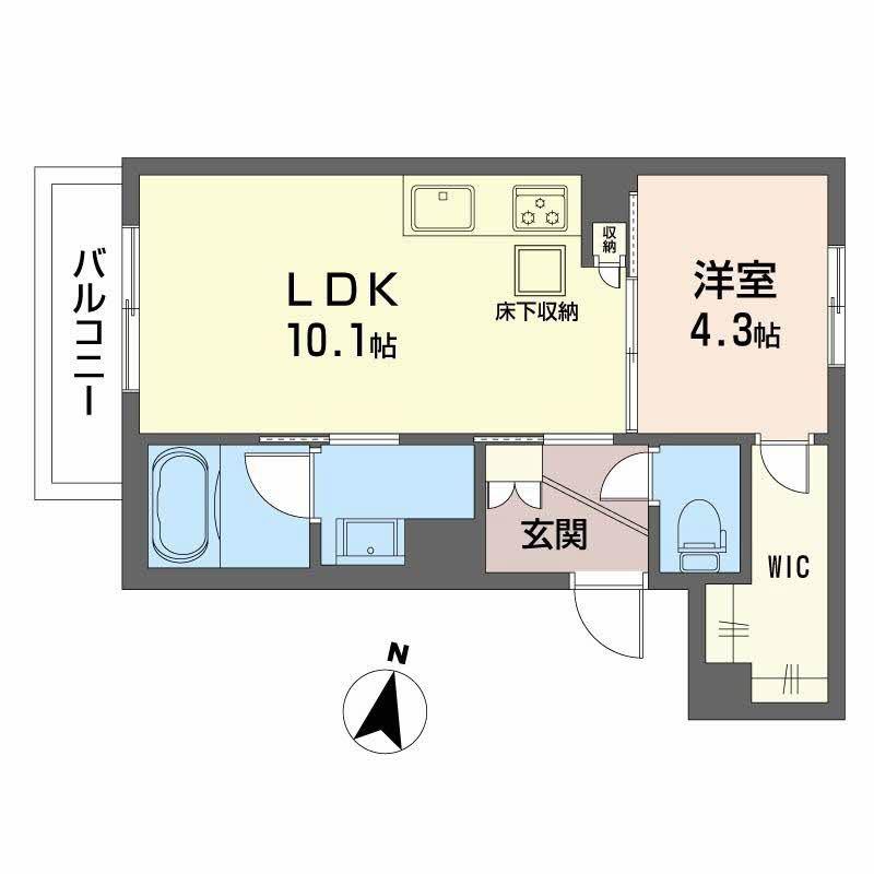 アンファング(1LDK/1階)の間取り写真