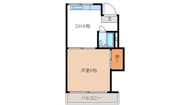 アピスメゾン(1DK/3階)の間取り写真