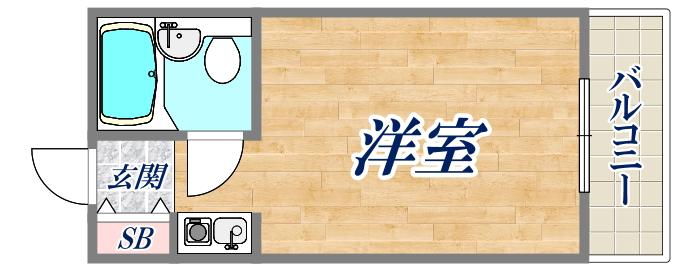 ダイドーメゾン甲東園(ワンルーム/1階)の間取り写真