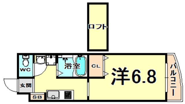 グランドネイジュ東園田(1K/3階)の間取り写真