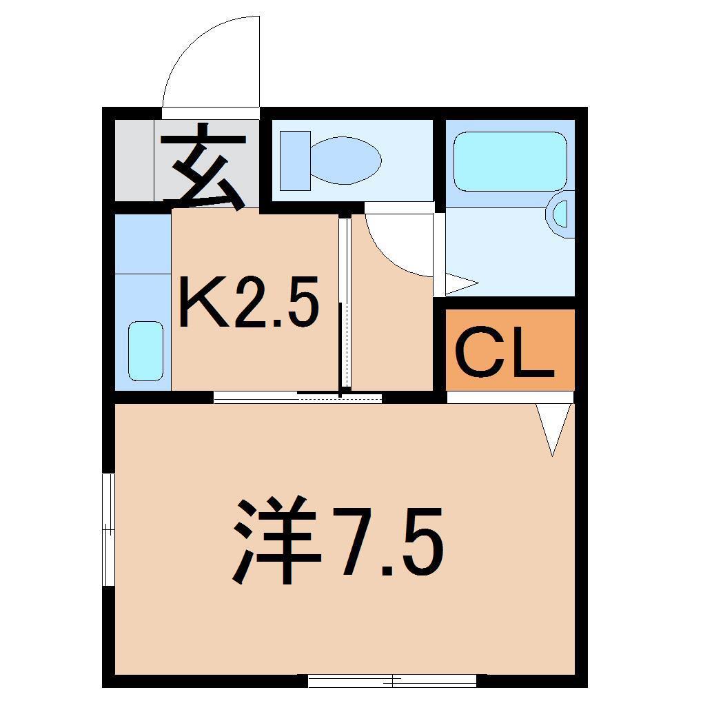 リーベンスハイムE棟(1K/2階)の間取り写真