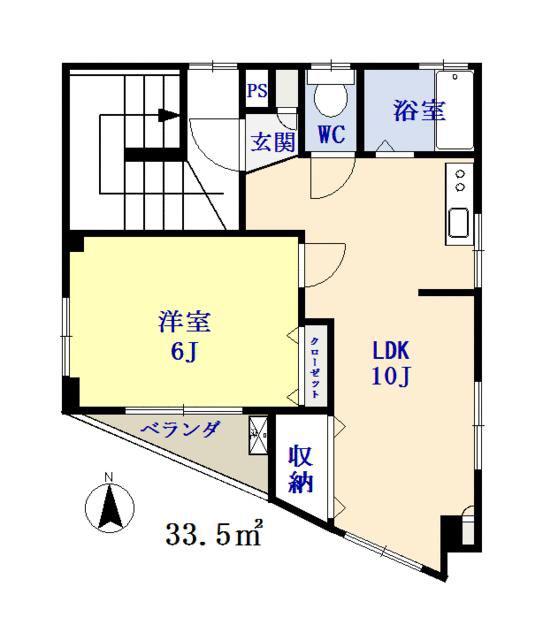 ナカノビル(1LDK/3階)の間取り写真