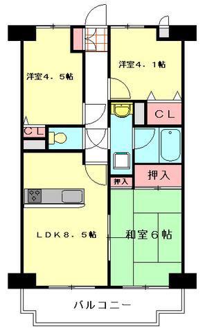 ライオンズマンション坂戸(3LDK/2階)の間取り写真