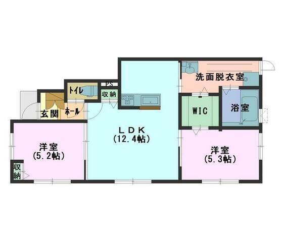 クラリス白尾(2LDK/1階)の間取り写真