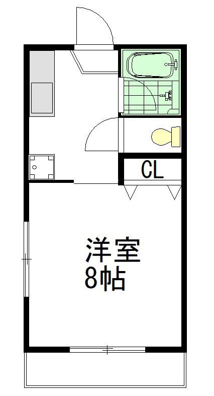 サンライズ・24(1K/2階)の間取り写真