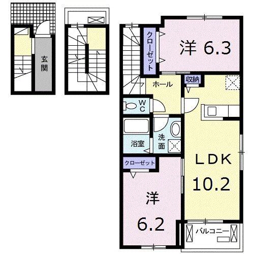 アルコバレーニⅢ(1LDK/3階)の間取り写真