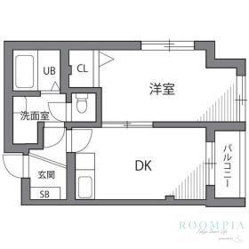 ドルチェ学芸大学(1DK/2階)の間取り写真